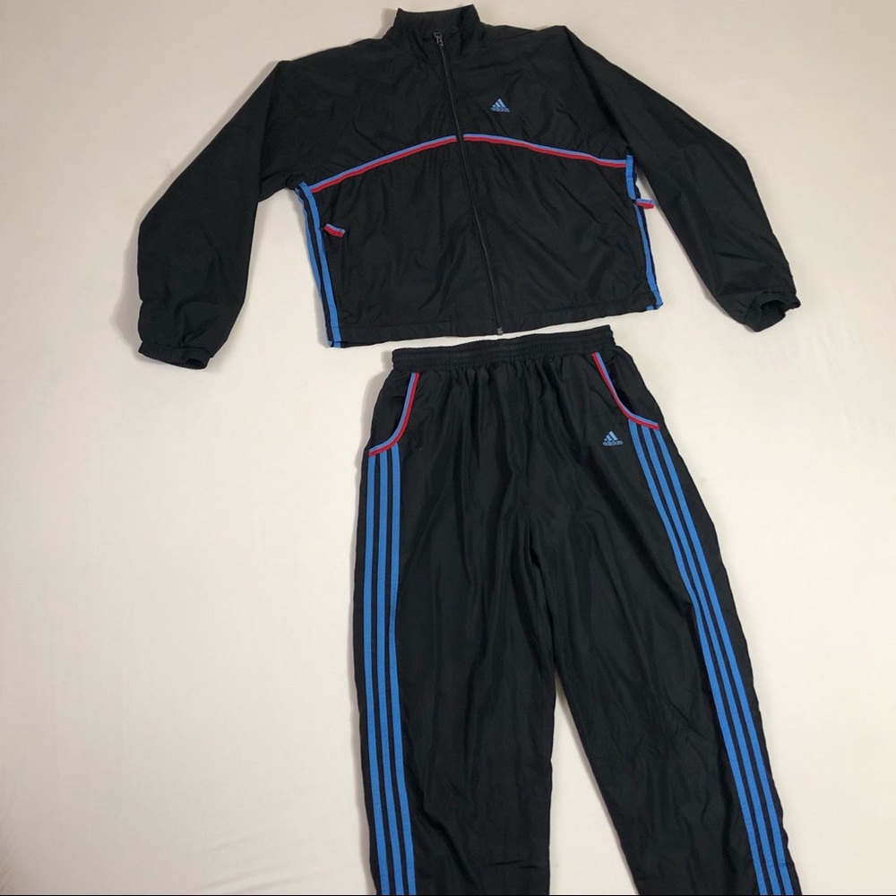 90s ADIDAS WINDBREAKER AND WINDBREAKER PANTS